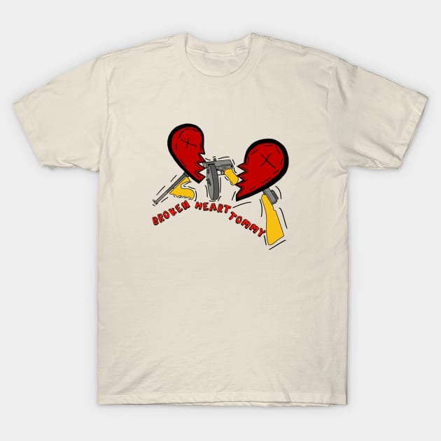 Broken Heart Tommy T-Shirt by AncientBee